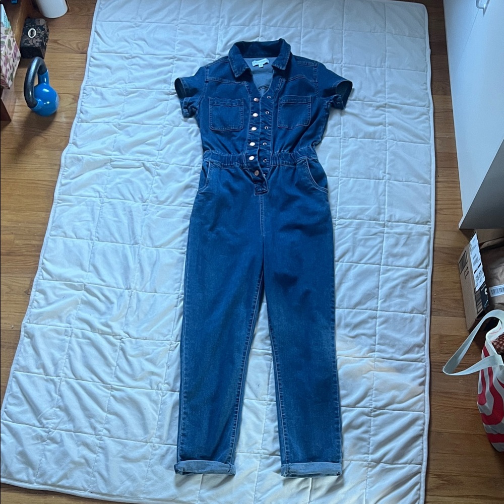 Celebrity Pink Denim Jumpsuit